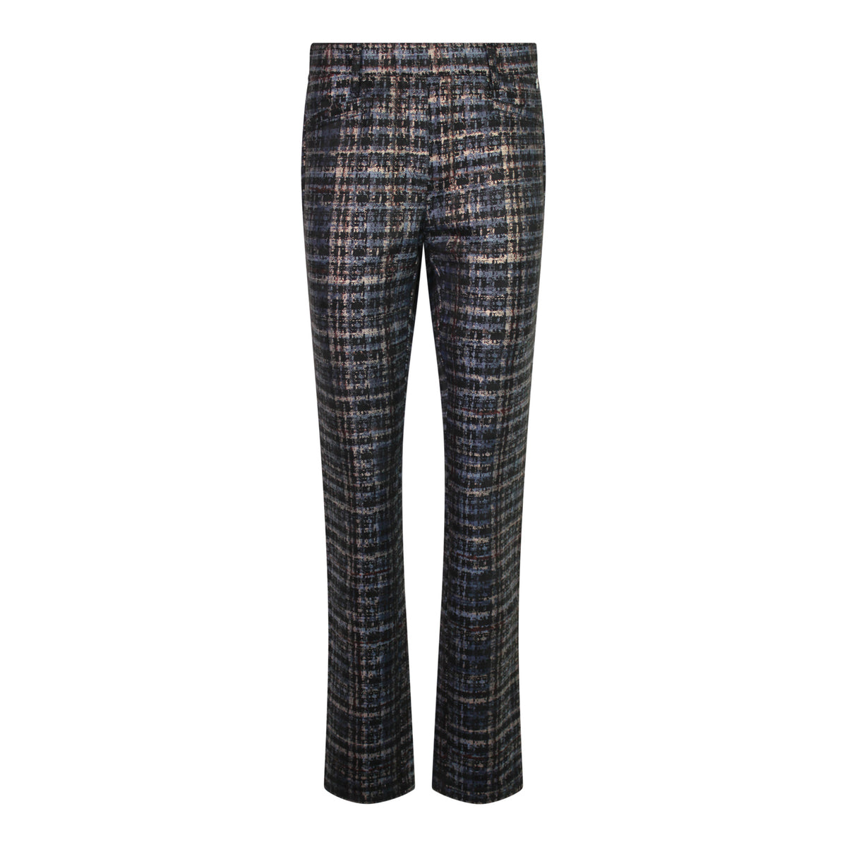 STRETCH PANTALON PETROL ZWART PRINT