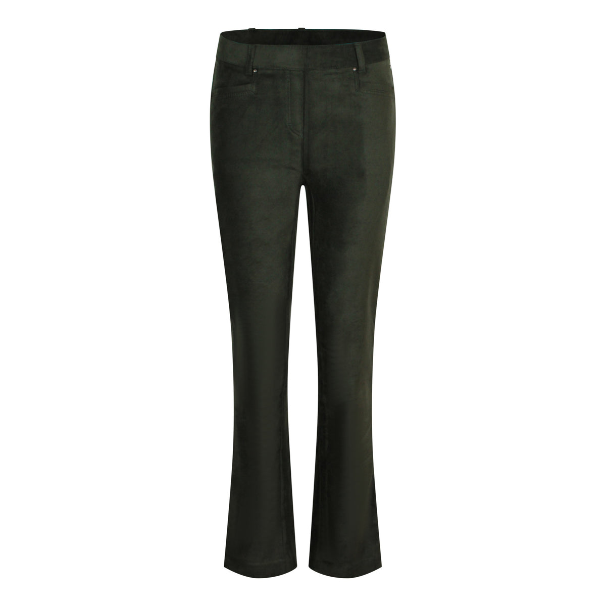 DAMES STRETCH PANTALON SUEDINE MOSGROEN