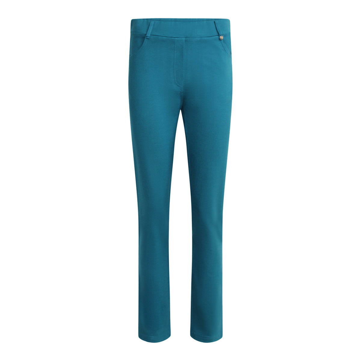 DORIS STRETCH PANTALON MET ELASTIEKE BAND BLUE PETROL