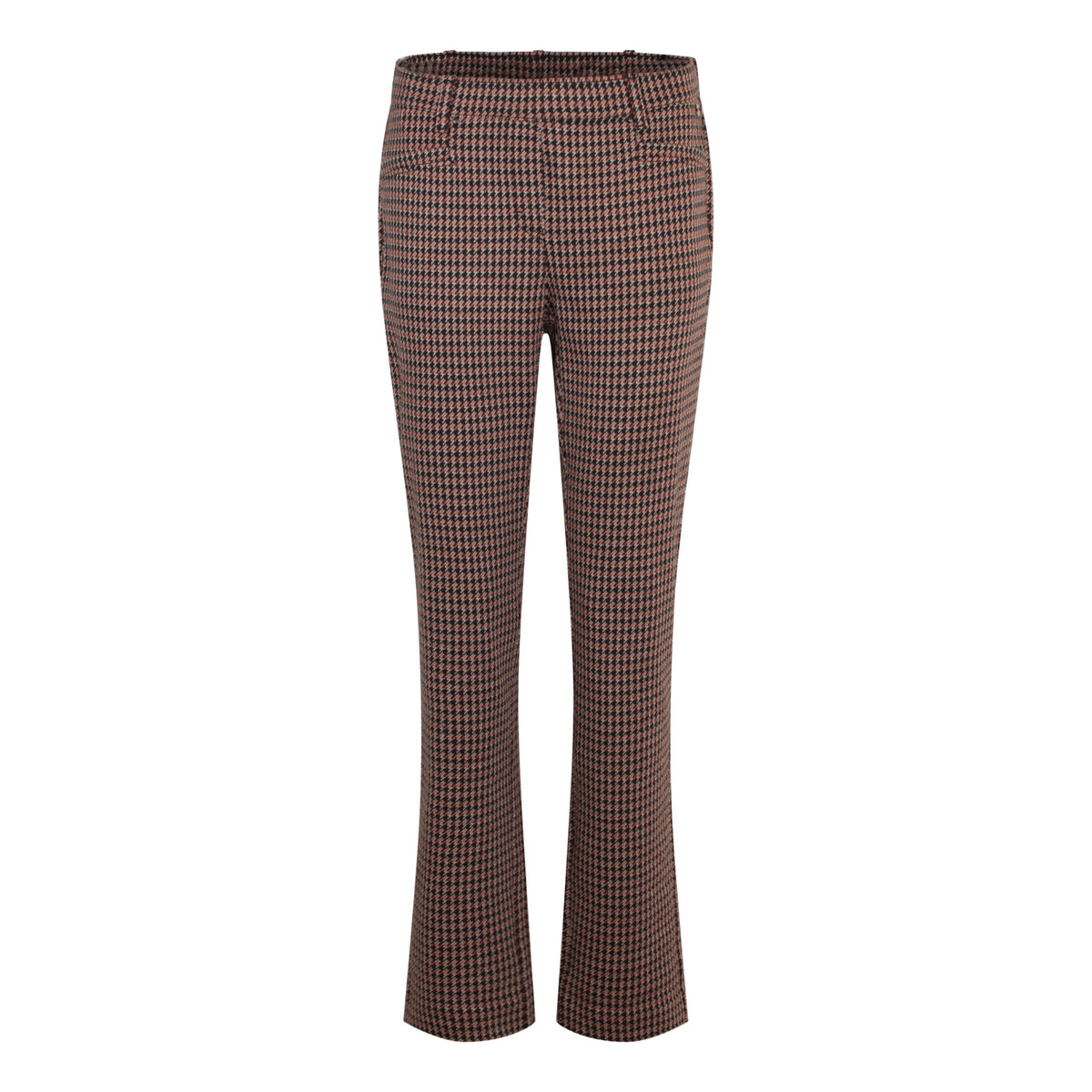 DAMES PANTALON PIED DE POULE BRIQUE