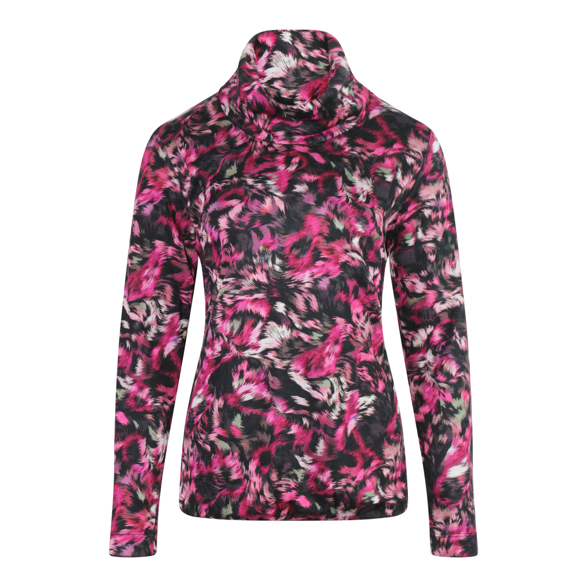 BLOUSON MET COL FUCHSIA ZWART PRINT